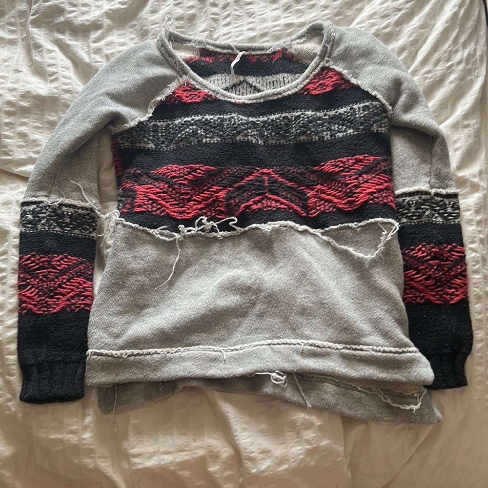 free people frayed sweater